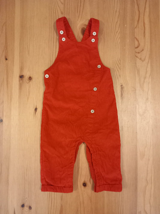 Red Corduroy Dungarees - Boys 9-12 months - TU