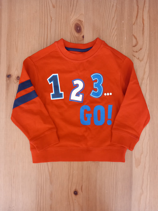 Red Lightweight '1,2,3 Go!' Sweatshirt - Boys 3-4 years - Mothercare