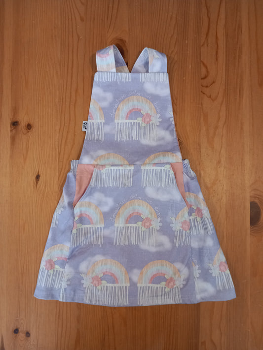 Handmade 'Somewhere Only We Know' Rainbows Pinafore Dress - Girls 4-5 years - Mary-Jane Clothing