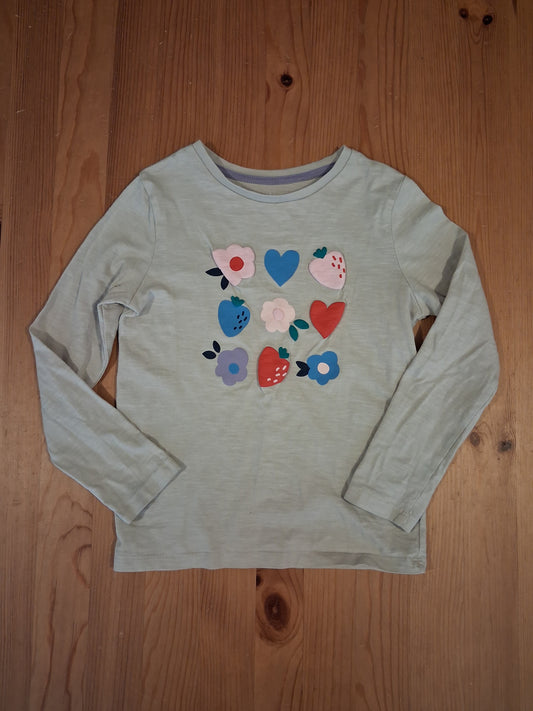 Flowers & Strawberries Long Sleeve Top - Girls 5-6 years - M&S