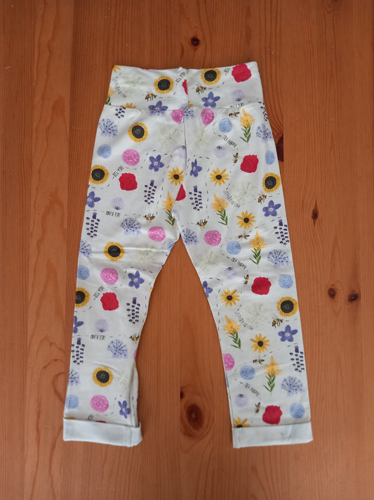 Handmade Flowers & Bees Leggings - Girls 4-5 years - Brand Unknown
