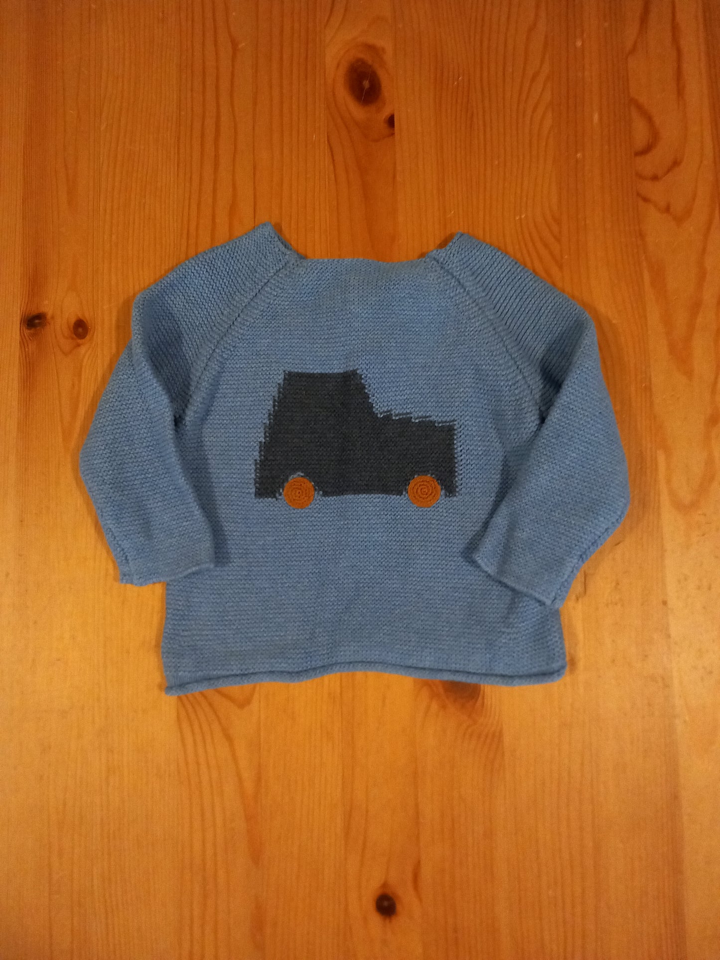 Blue Car Knitted Style Jumper - Boys 3-6 months - Next