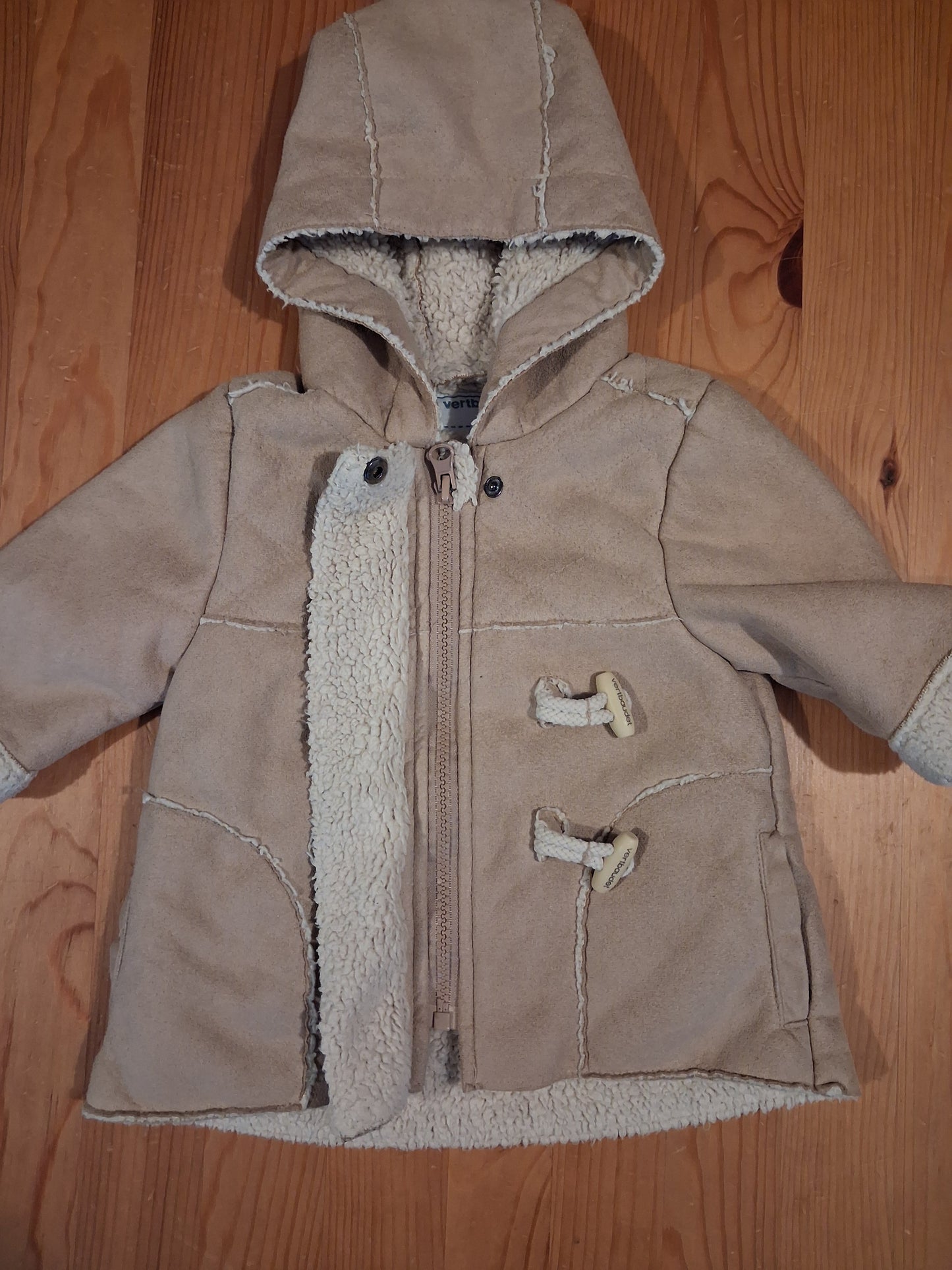 Fleece Lined Coat With Removable Inner Layer - Girls 3-6 months - Vertbaudet