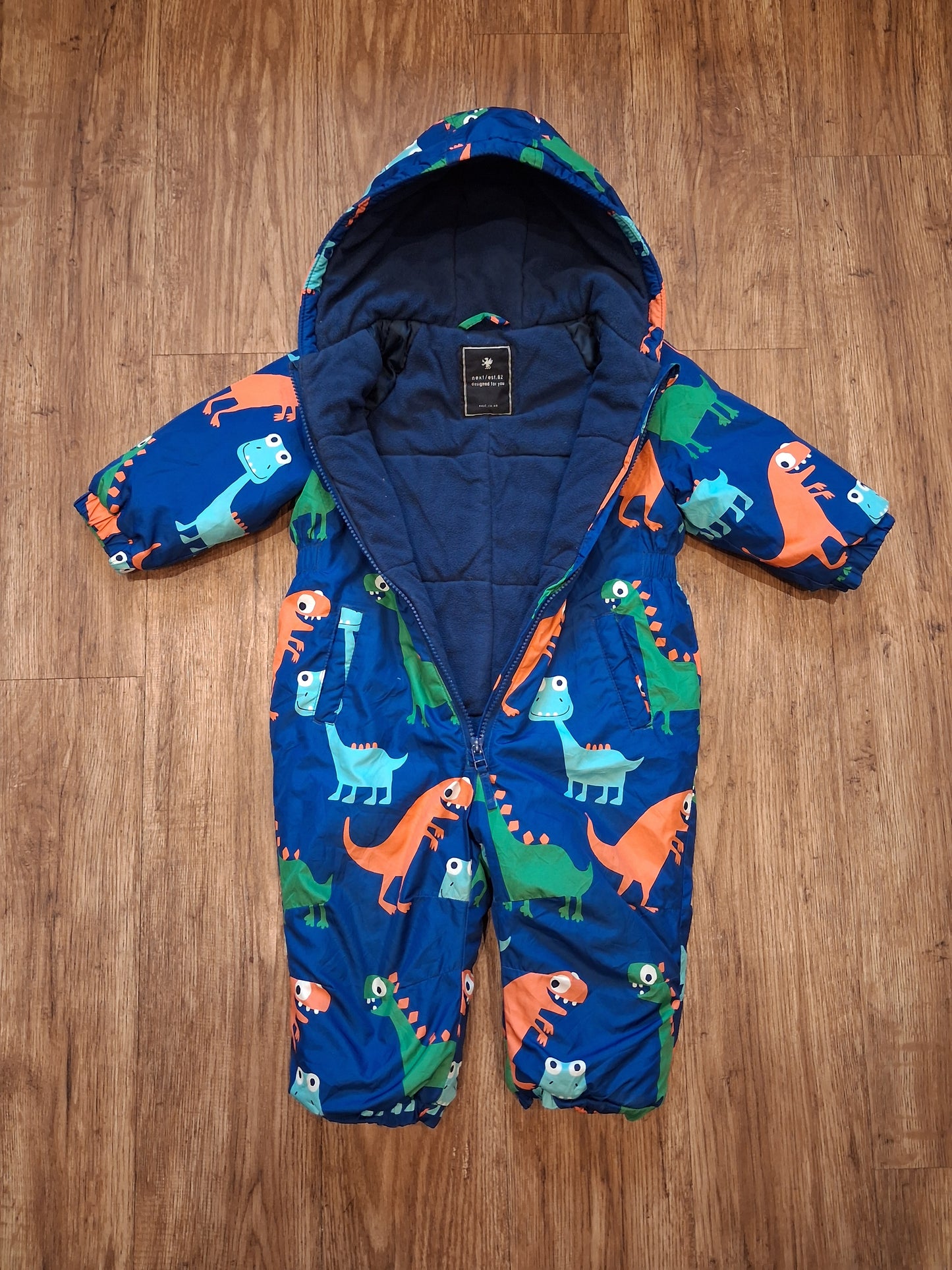 Dinosaurs Fleece Lined Snowsuit/Pramsuit - Boys 12-18 months - Next