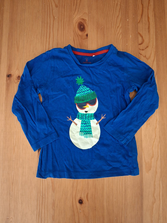Blue Snowman/Christmas Long Sleeve Top - Boys 3-4 years - Mothercare