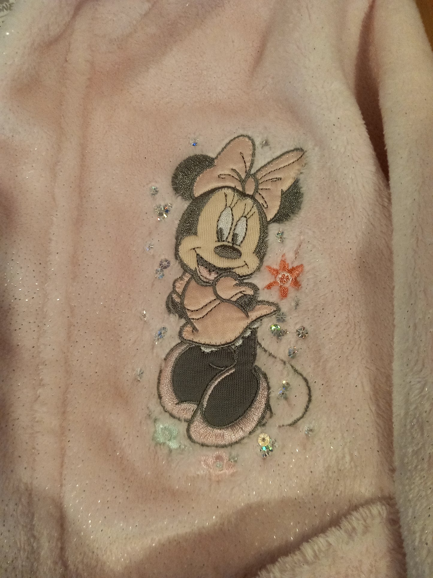 Light Pink Glittery Minnie Mouse Dressing Gown - Girls 2 years - Disney