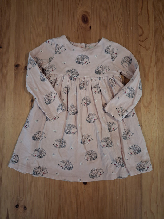 Light Pink Hedgehogs Long Sleeve Dress - Girls 18-24 months - John Lewis