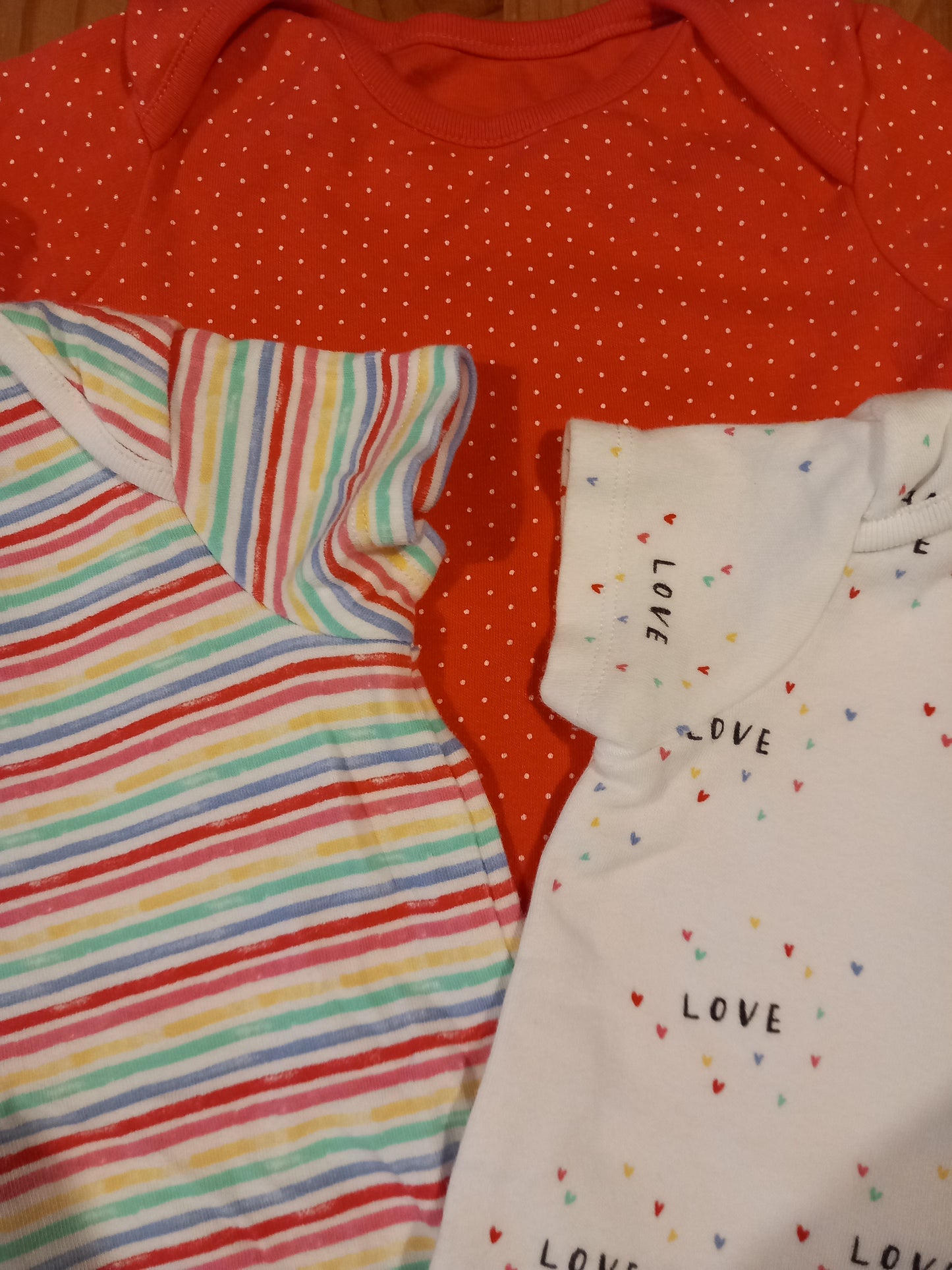 3 x Bright Short Sleeve Bodysuits - Girls 9-12 months - F&F