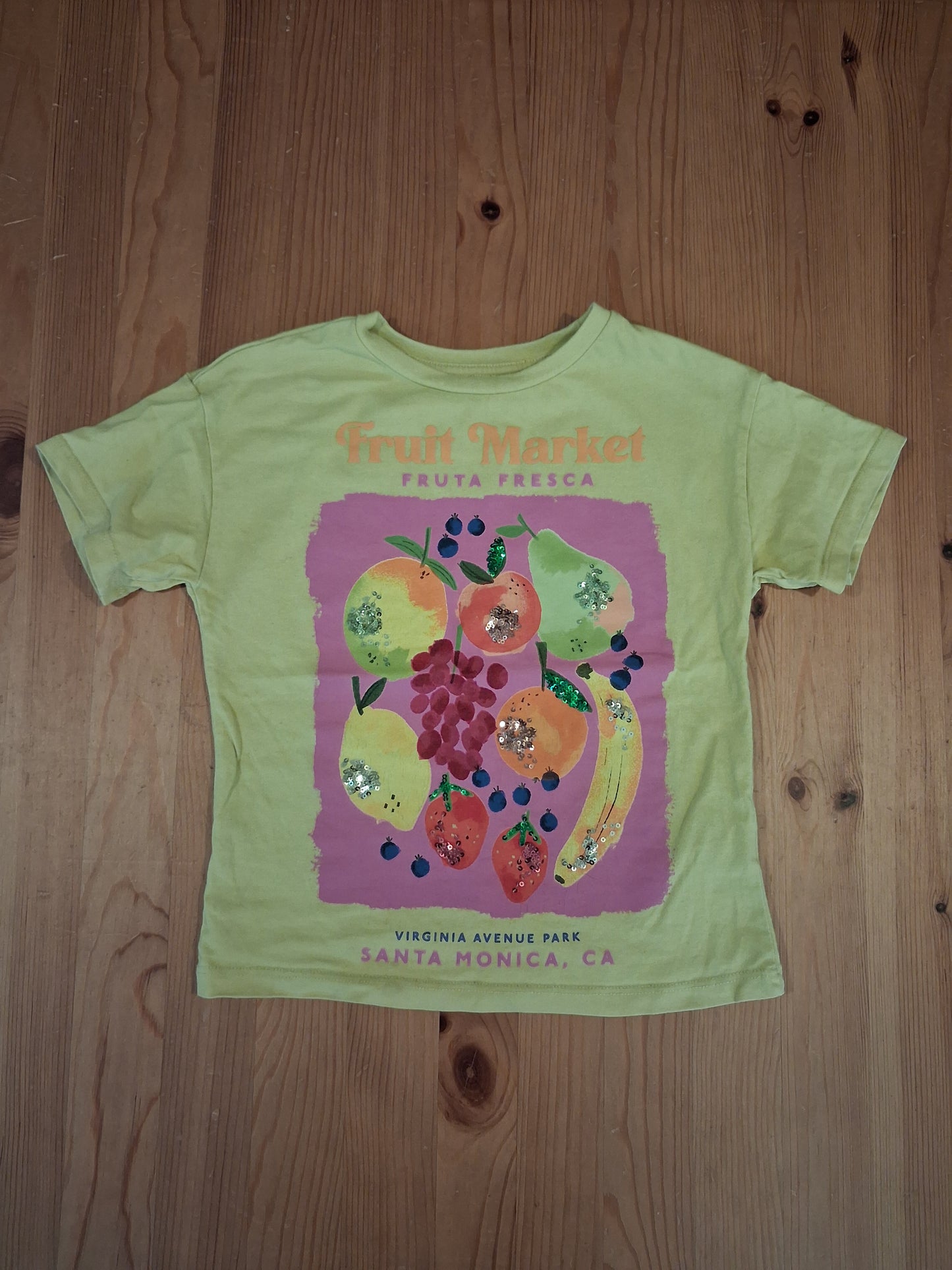 Yellow Sequined 'Fruit Market' T-Shirt - Girls 5 years - Next