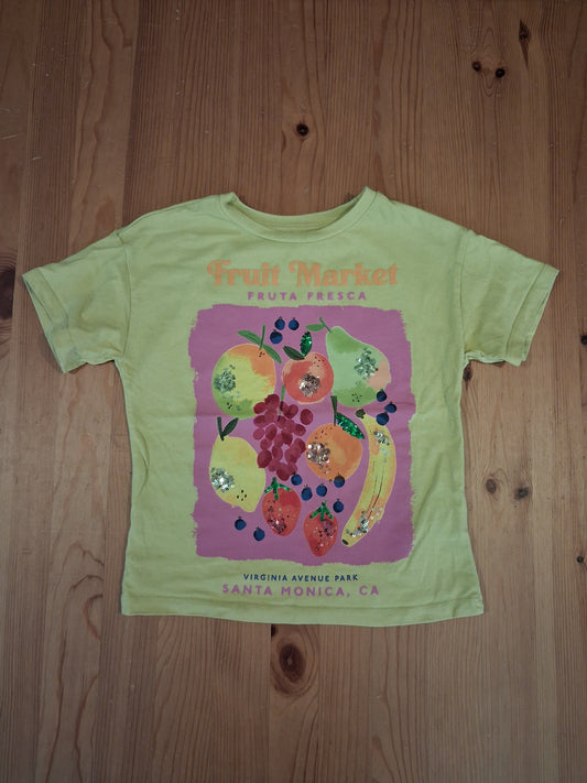 Yellow Sequined 'Fruit Market' T-Shirt - Girls 5 years - Next