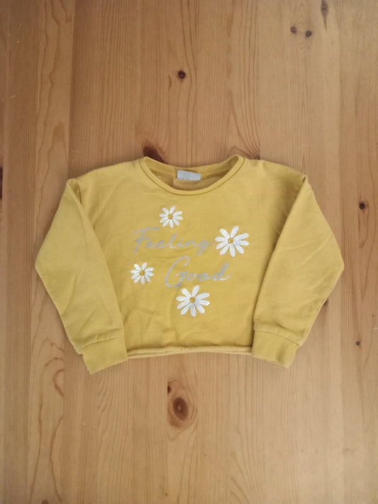 'Feeling Good' Short/Cropped Lightweight Sweatshirt - Girls 6 years - Matalan