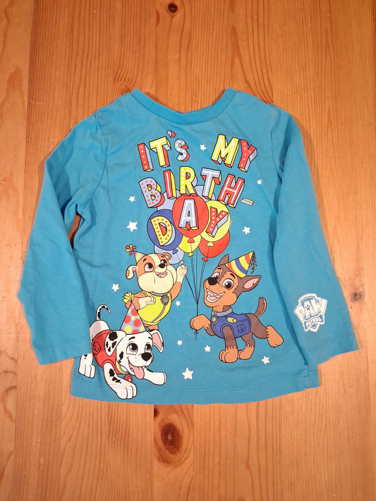 Blue Paw Patrol 'It's My Birthday' Long Sleeve Top - Boys 2-3 years - George
