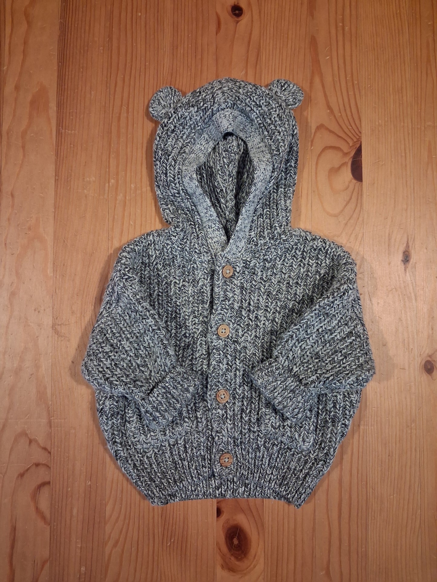 Grey Hooded Cardigan With Ears - Boys Tiny Baby - George