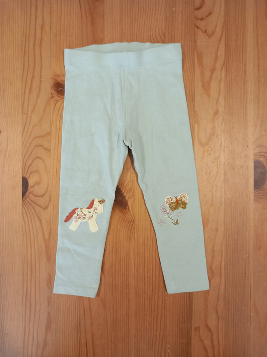 Light Green Horse & Butterfly Leggings - Girls 18-24 months - Next