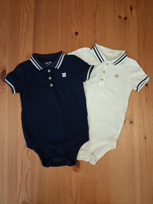 2 x Polo Shirt Style Bodysuits - Boys 18-24 months - TU