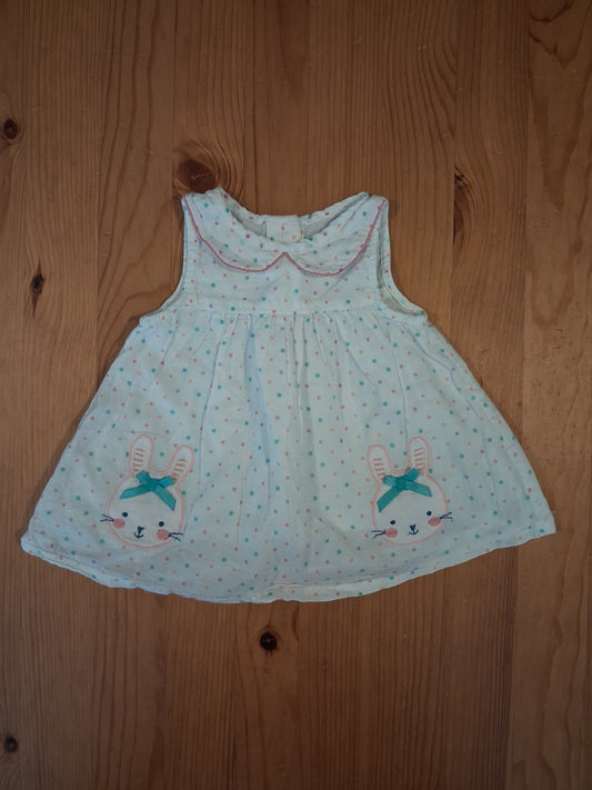 Lined Spotty Rabbits Dress - Girls 3-6 months - M&Co