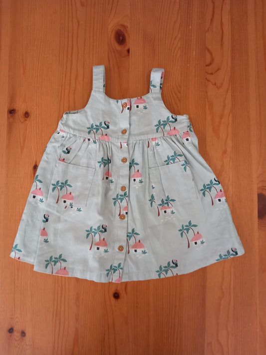 Sleeveless Lined Pictures Dress - Girls 12-18 months - M&S