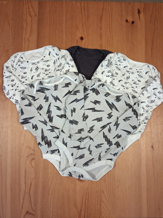 5 x Long Sleeve Bodysuits (Space, Lightening, Grey) - Boys 2-3 years - F&F