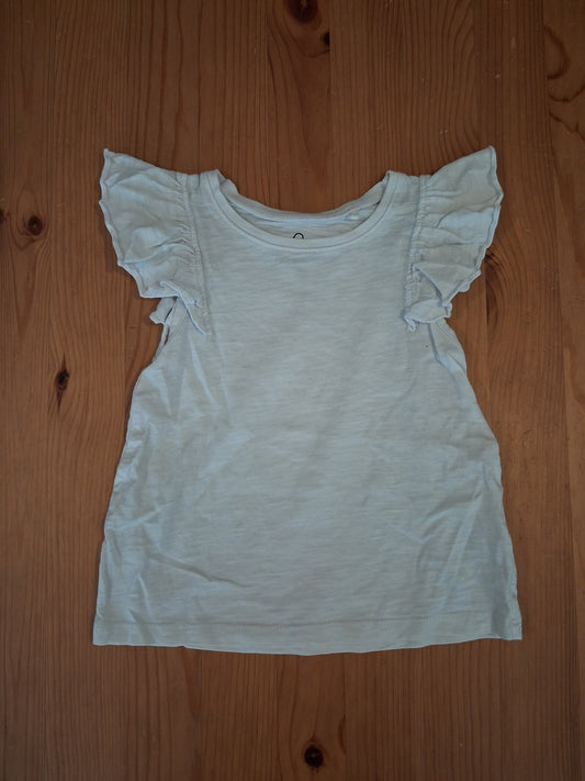 White Top With Feature Short Sleeves - Girls 12-18 months - Next