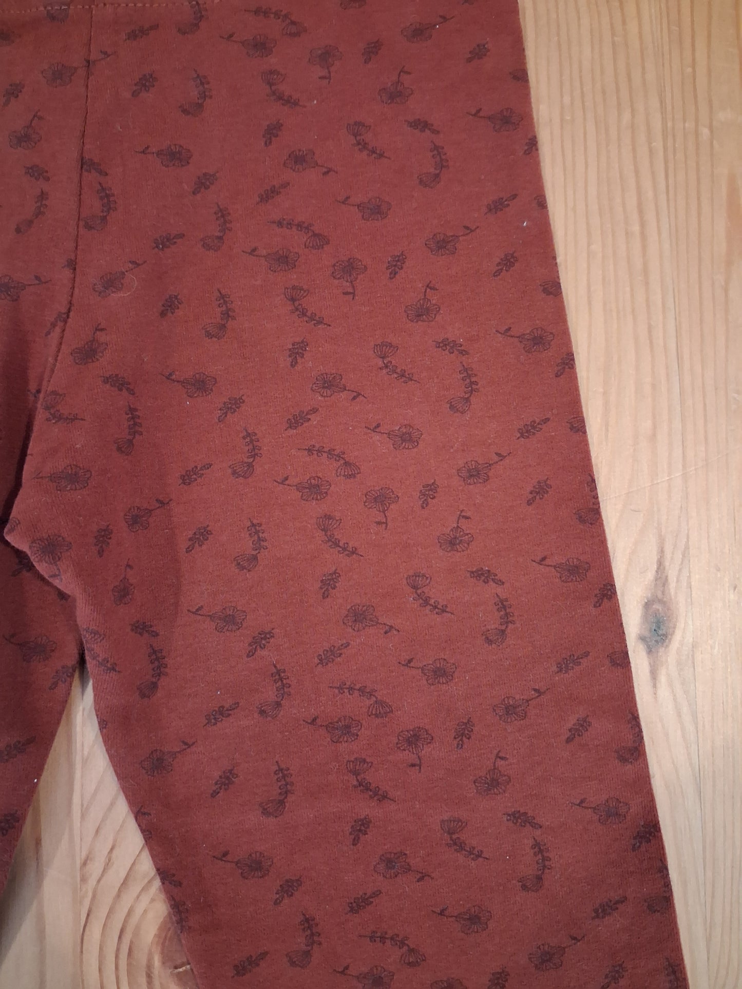 Rust Coloured Flowers & Leaves Leggings - Girls 4-5 years - Next