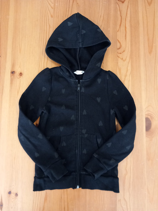 Black Hearts Zip Up Hoodie - Girls 6-8 years - H&M