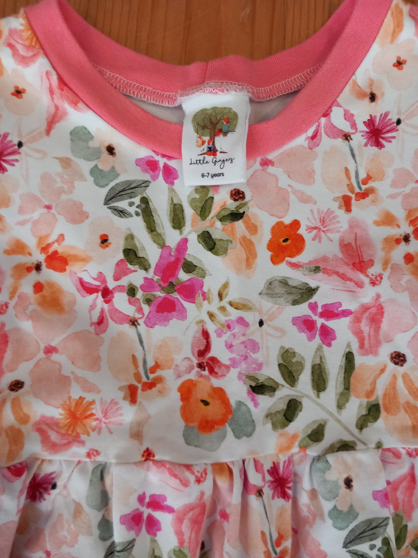 Handmade Floral Dress - Girls 6-7 years - Little Gingers Clothing