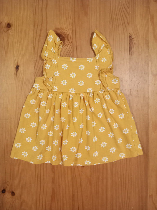Yellow Flowers Long Top/Short Dress - Girls 6-9 months - F&F
