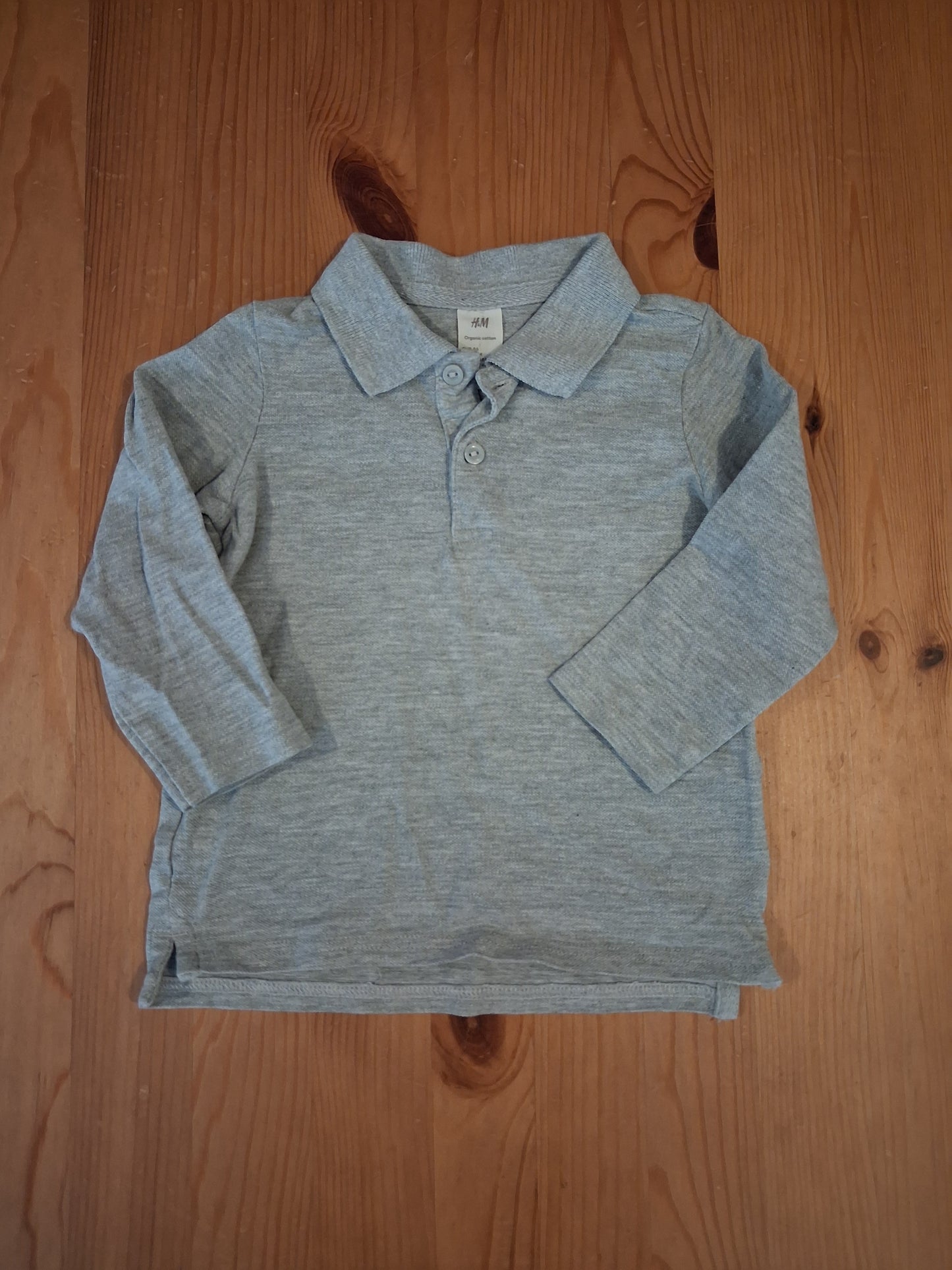 Grey Long Sleeve Polo Top - Boys 12-18 months - H&M