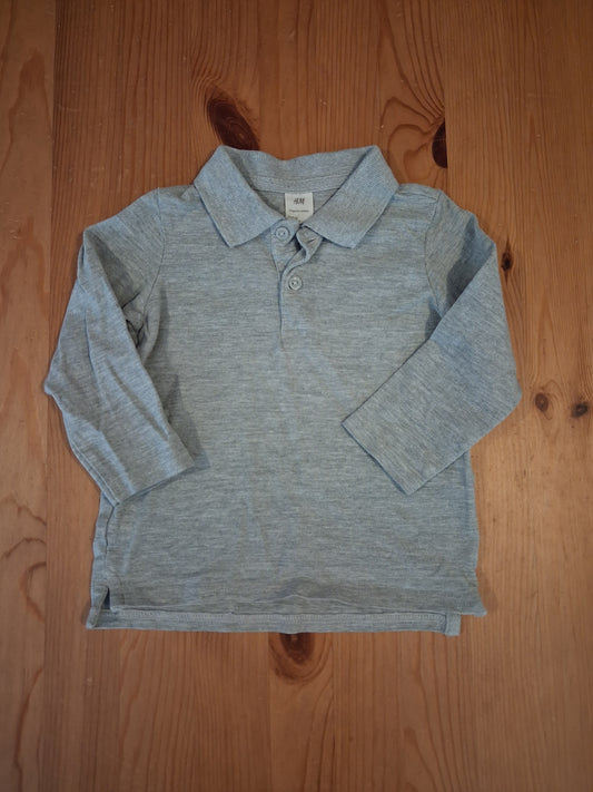 Grey Long Sleeve Polo Top - Boys 12-18 months - H&M