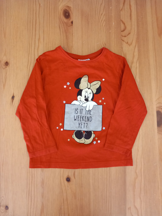Red Minnie Mouse Long Sleeve Top - Girls 3-4 years - Primark