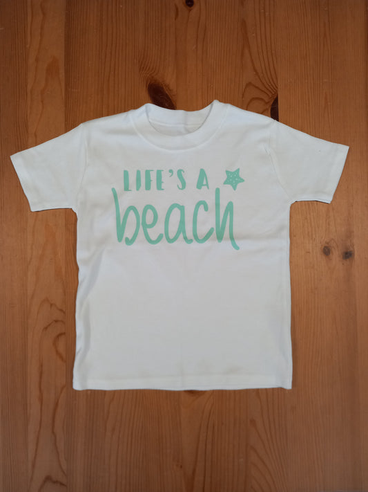 'Life's A Beach' T-Shirt - Unisex 2-3 years - Brand Unknown
