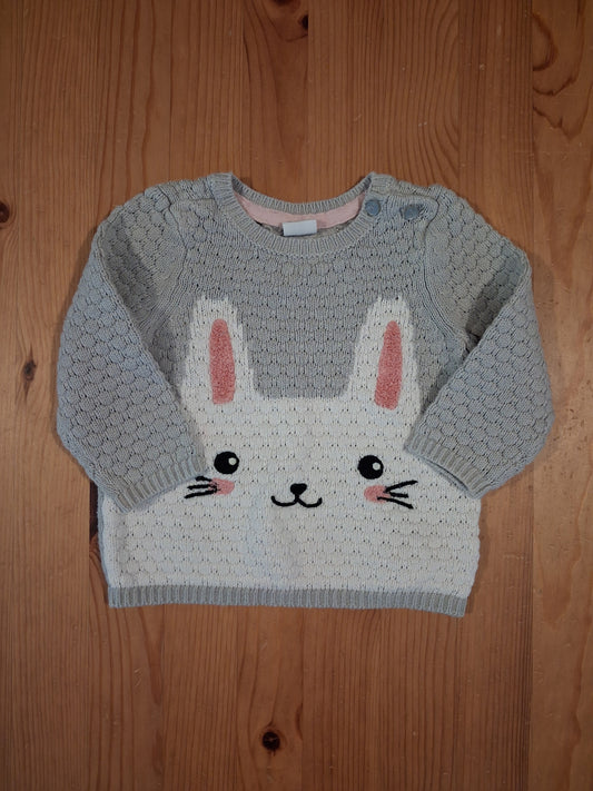 Grey Rabbit Jumper - Girls 4-6 months - H&M