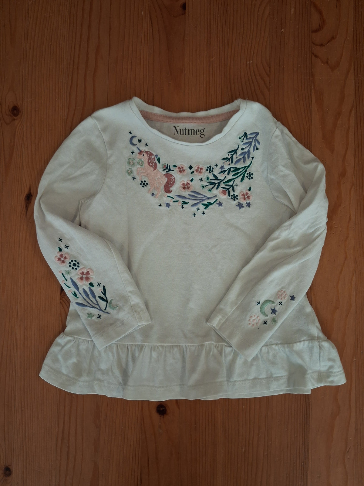 Unicorn Long Sleeve Top - Girls 3-4 years - Nutmeg
