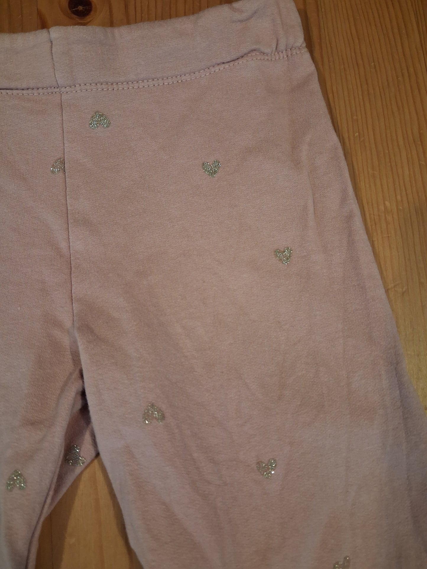 Light Pink Glittery Hearts Trousers With Adjustable Waistband - Girls 5-6 years - H&M
