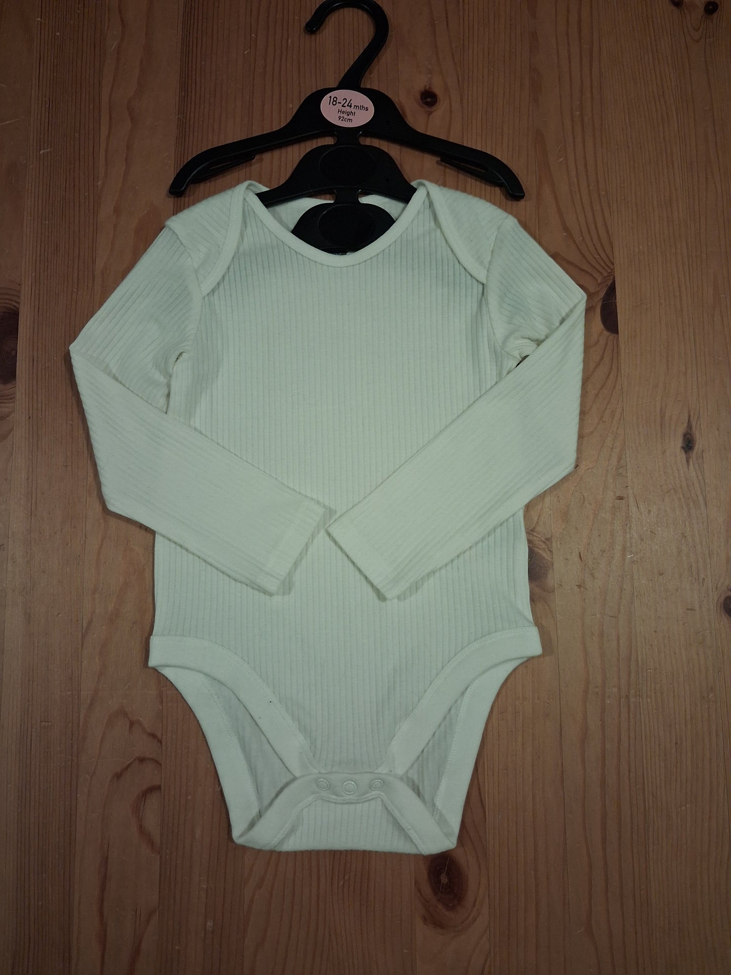 Cream Ribbed Leggings & Long Sleeve Bodysuit Set - Unisex 18-24 months - F&F