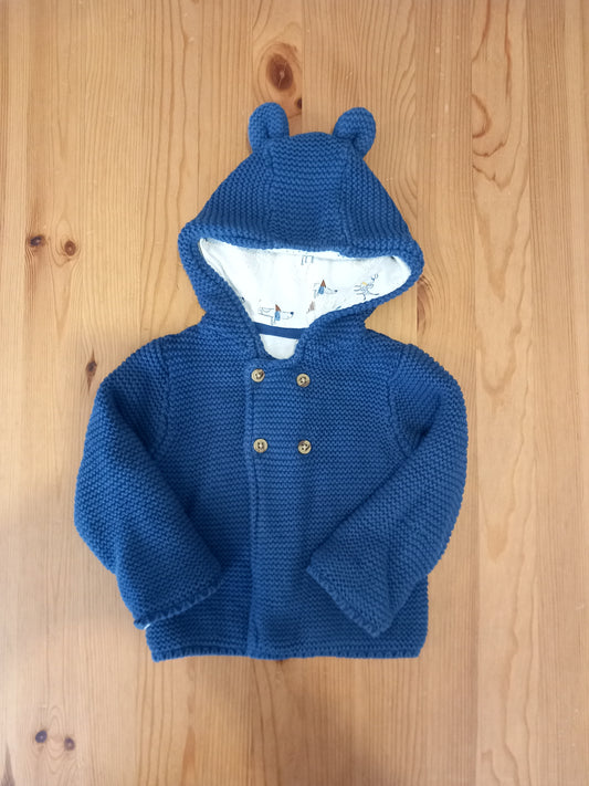 Navy Hooded Dogs Cardigan With Ears - Boys 6-9 months - M&S