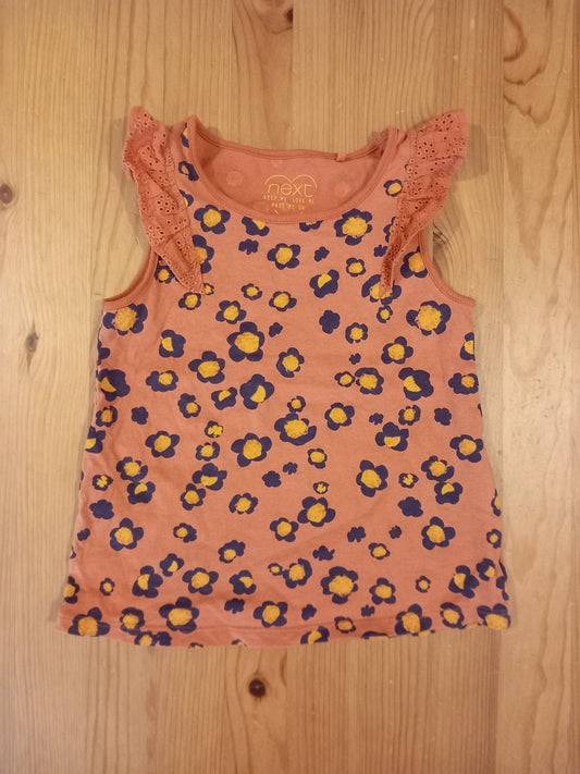 Floral Sleeveless Top With Feature Shoulders - Girls 4-5 years - Next