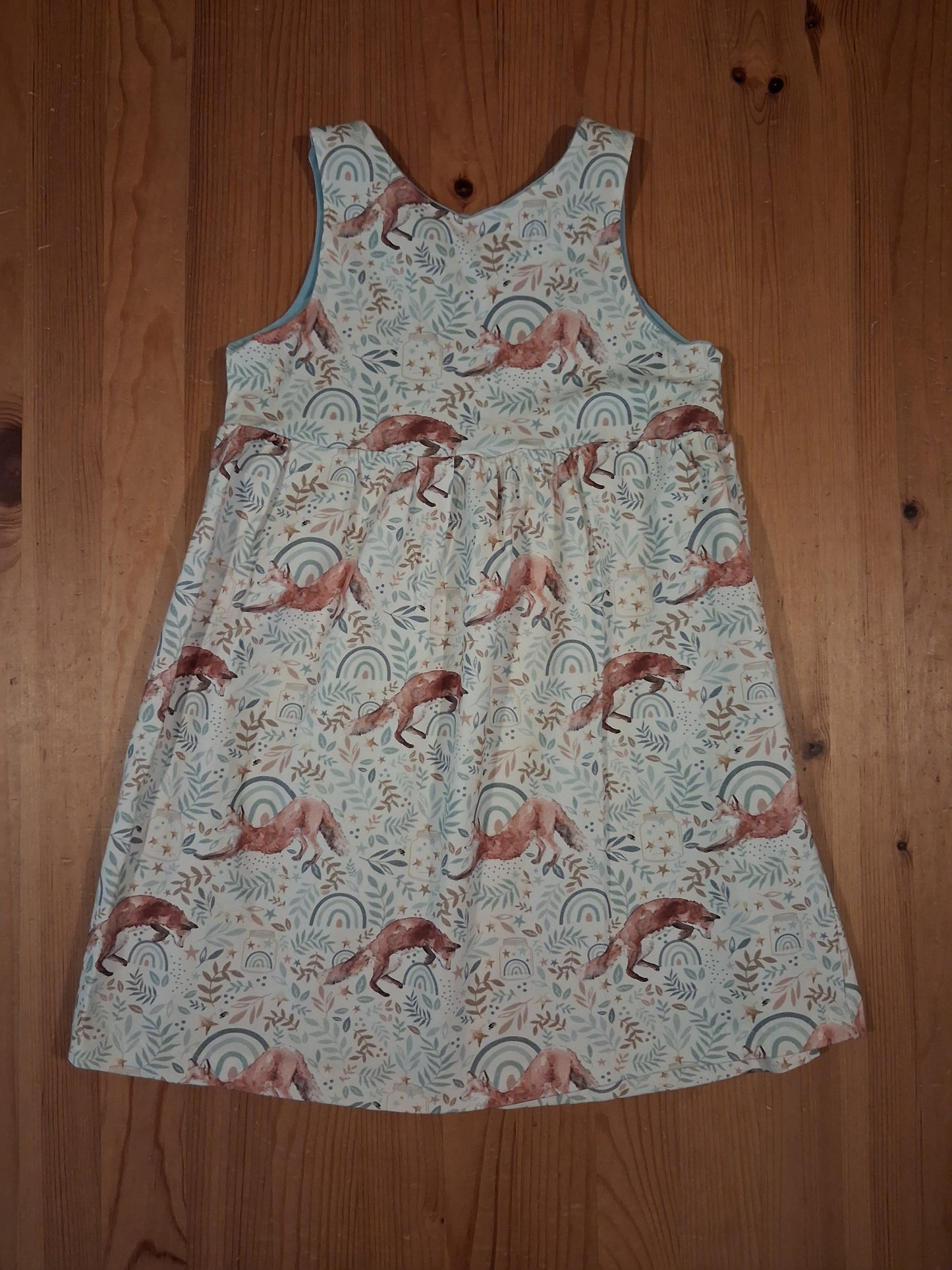 Foxes & Nature Handmade Pinafore Dress - Girls 5-6 years - Little J Clothing