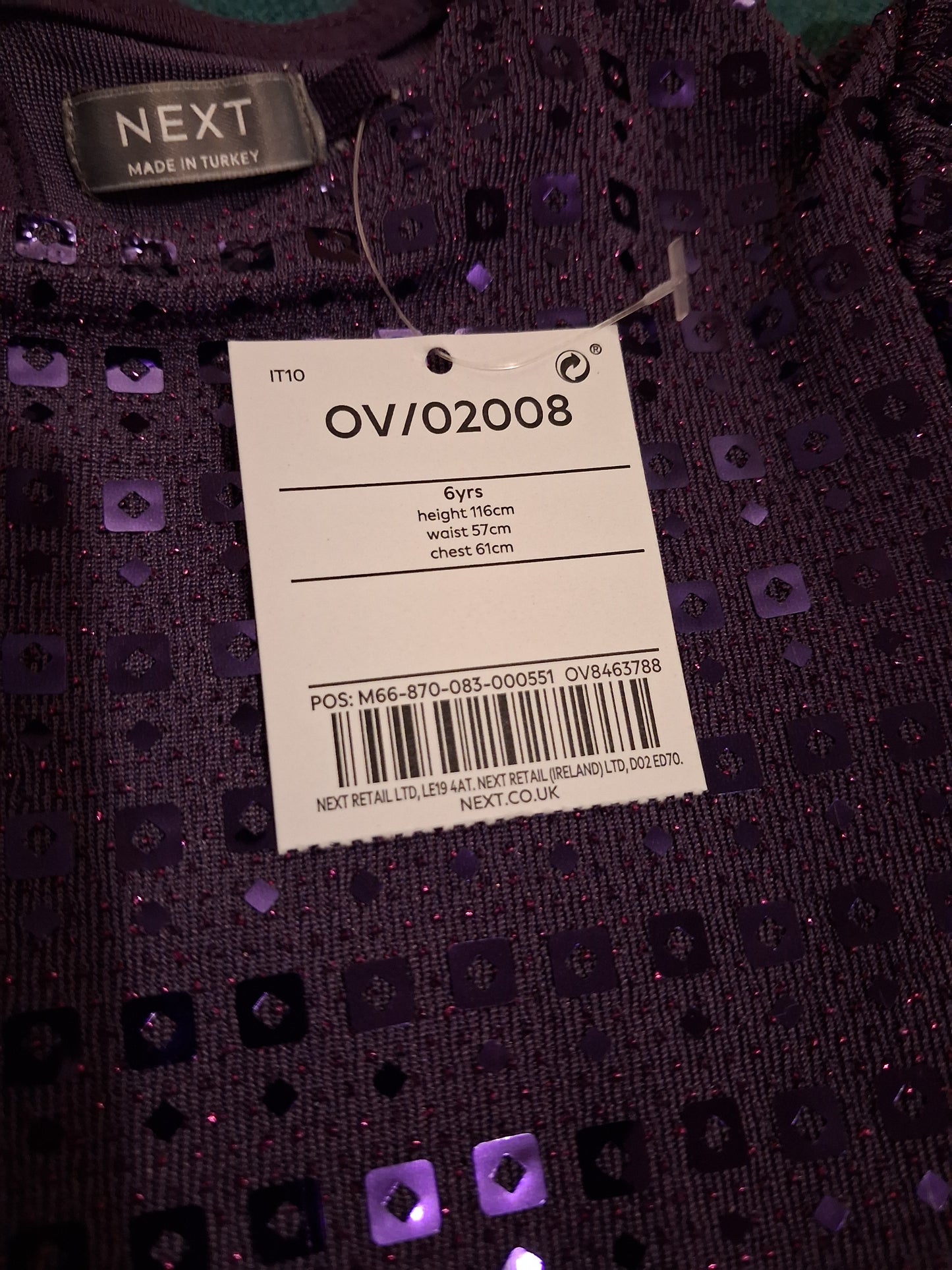 Purple Party Dress (BNWT) - Girls 6 years - Next