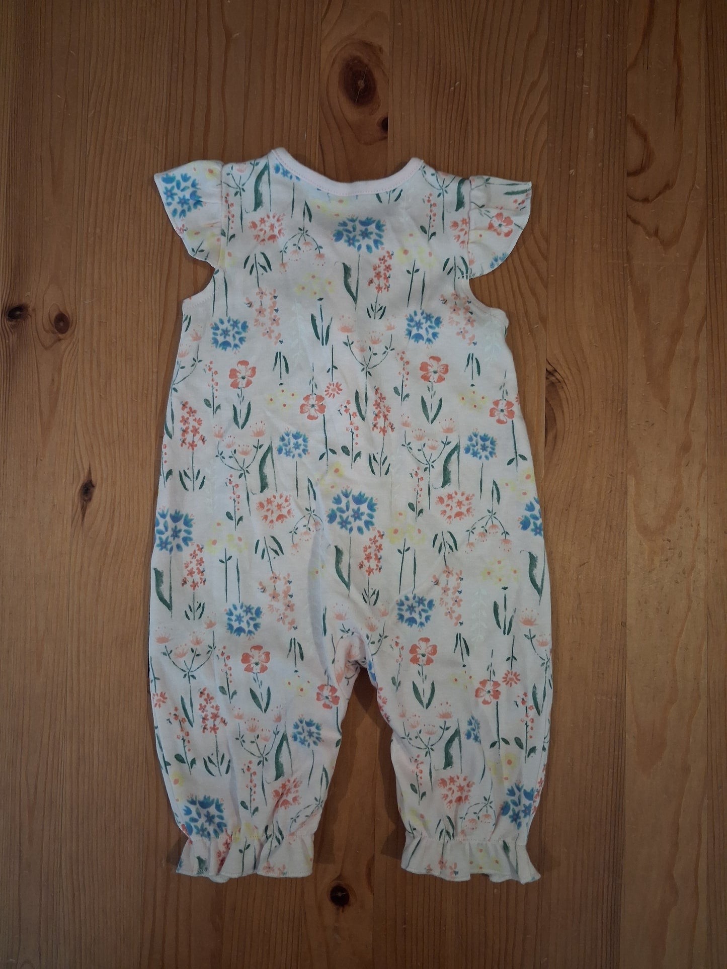 Light Pink Floral Romper -Girls 0-3 months - Nutmeg
