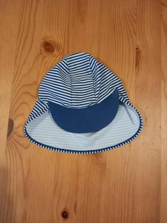 Striped Sun/Swim Hat With Neck Protection - Boys 0-3 months - George