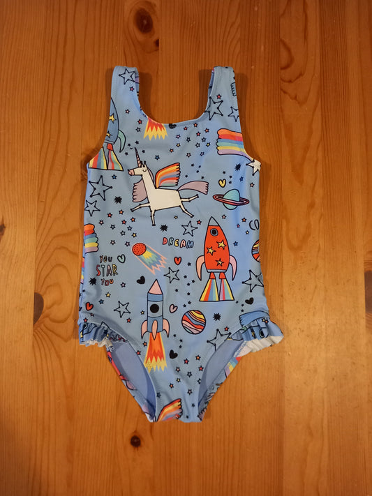 Light Blue Pictures Swimming Costume - Girls 3 years - Next