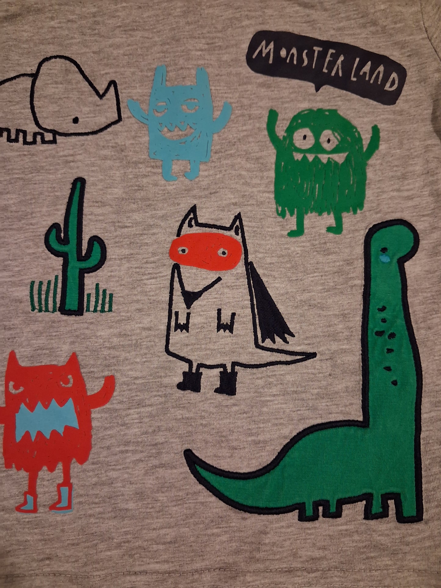 Grey 'Monster Land' Long Sleeve Top - Boys 2-3 years - Mini Club