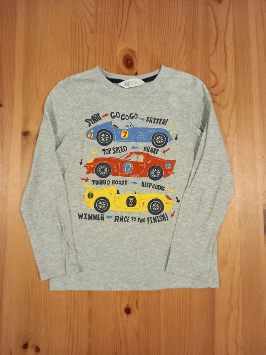 Grey Cars Long Sleeve Top - Boys 6-8 years - H&M