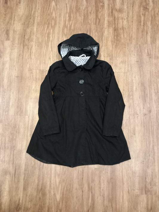 Black Coat With Detachable Hood - Girls 9-10 years - Brand unknown