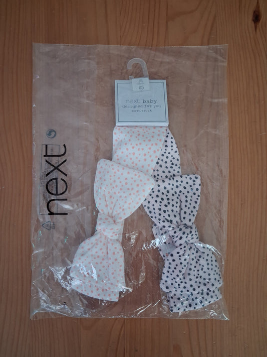 2 x Bow Headbands (BNWT) - Girls 3-6 months - Next