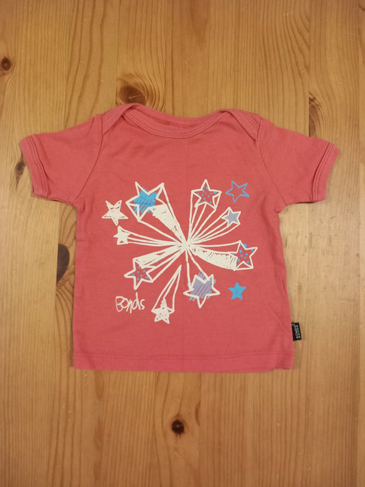 Pink Stars T-Shirt - Girls 3-6 months - Bonds