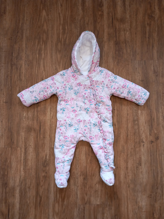 Pink Floral Pramsuit - Girls 6-9 months - Mini Club