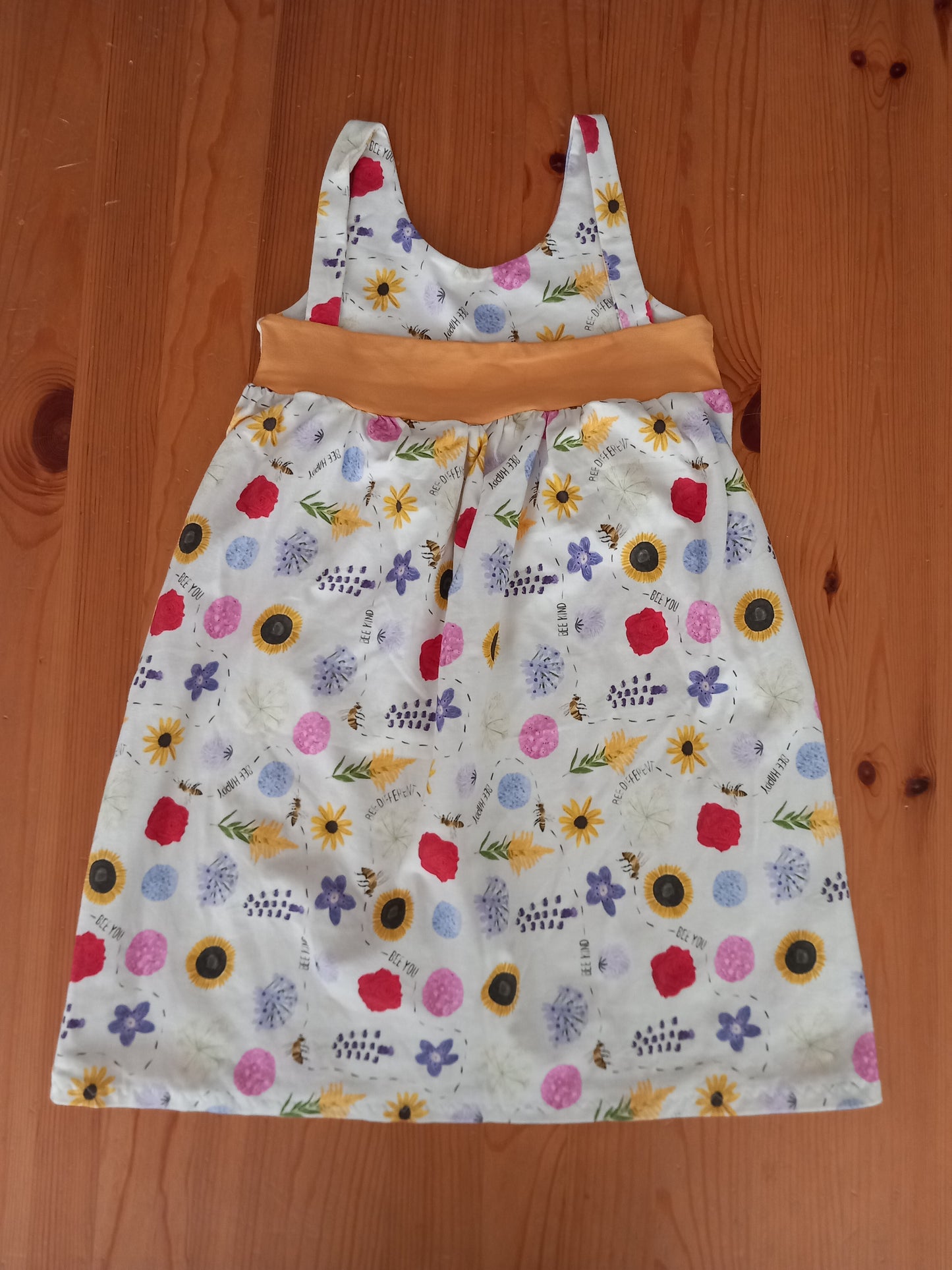 Handmade Flowers & Bees Dress - Girls 4-5 years - Little J Clothing