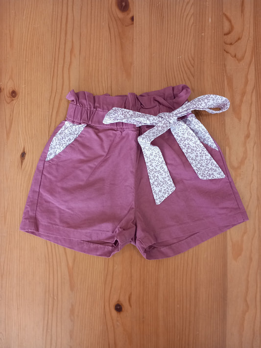 Handmade Shorts With Elasticated Waistband & Tie Belt - Girls 4-5 years - Button & Loop Clothing